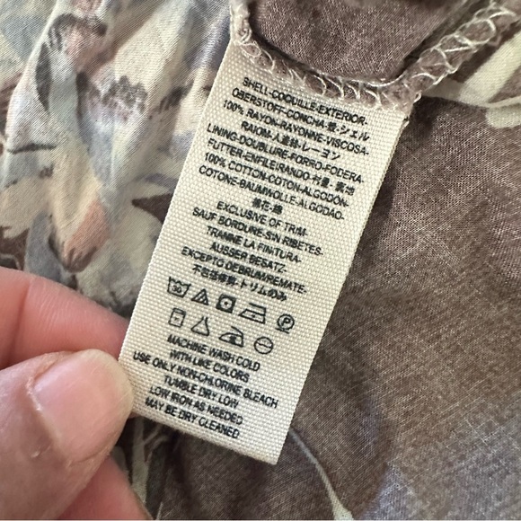 Free People Floral Cream and Brown Top - Picture 4 of 4